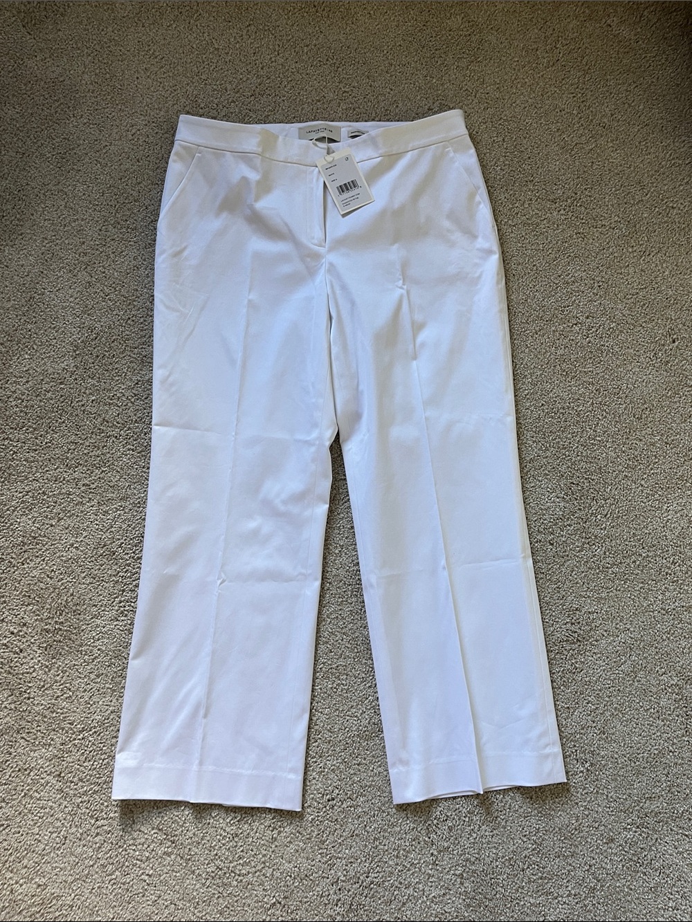 Lafayette 148 New York White Straight-Leg Dress Pants